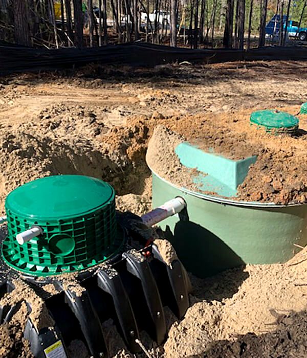 New septic system installation
